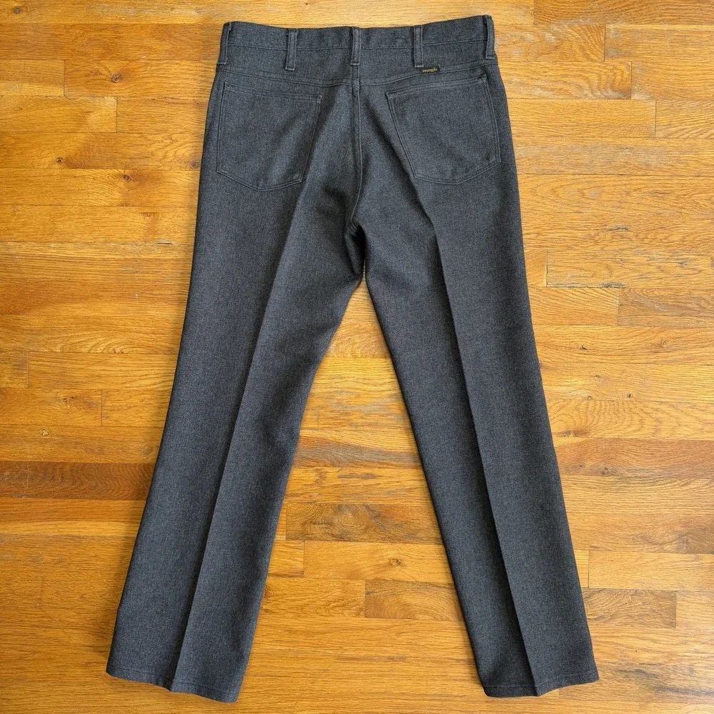 3x Vintage Wrangler Wrancher Dress Jeans Polyester 82HU Heather Blue Gray 33x30